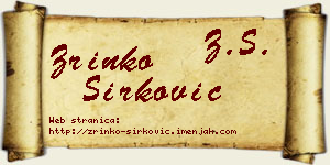 Zrinko Sirković vizit kartica